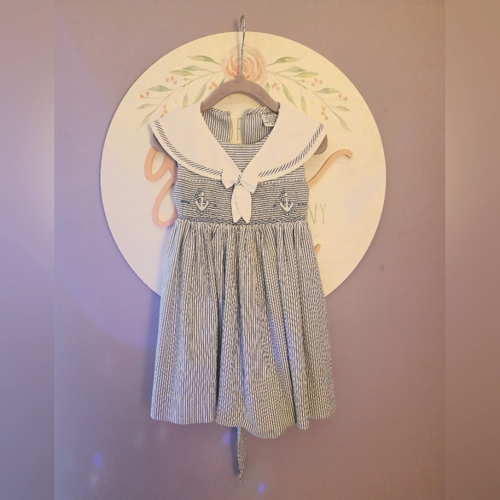 Navy Striped Salior Dress